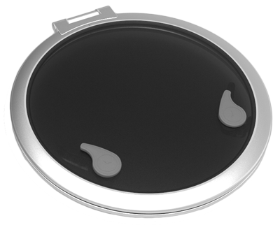 Goïot Aluminium Luken Modell 'Opal 22', Satin, Abm. Ø572mm, Lochmaß Ø518mm, Rahmen 15mm