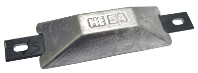 Navalloy European Style Hull Anode; 118x45mm