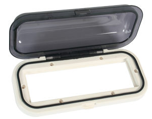 Allpa Kunststoff Radio Einbaukasten Öffnet Durch Federdruck, Inklusive Dichtung, 229x104x50mm, Weiß