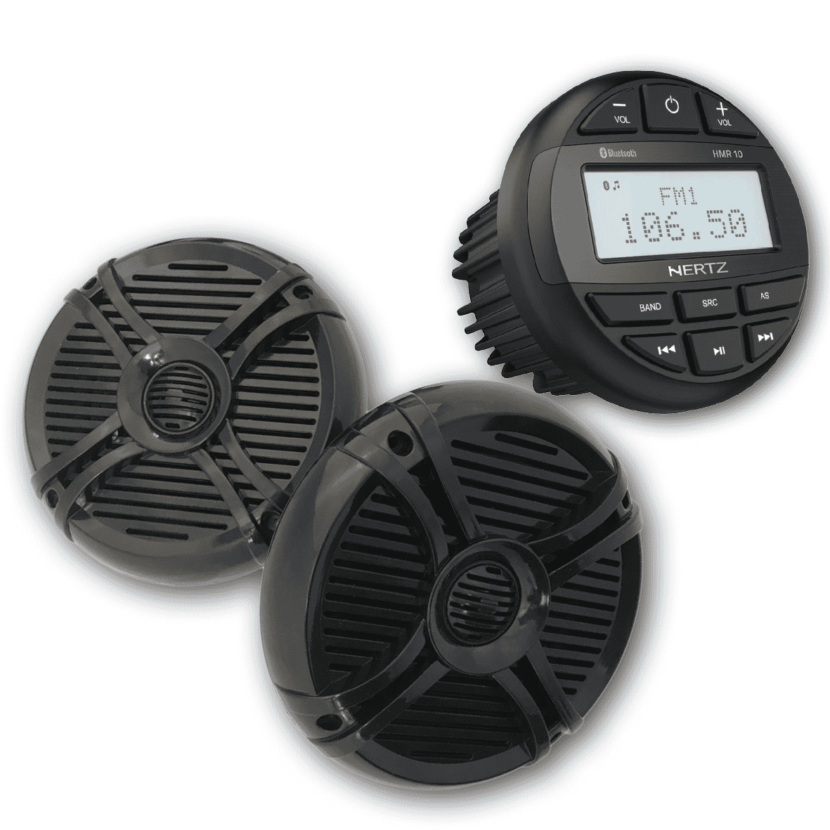 Hertz HMR 10 - FM/USB/BT 4x50 Watt + 200W Luidsprekerset van 2 st. - zwart