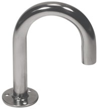 Allpa Niro Gebogene Kabeldurchfuhr, H=145mm, B=115mm, Øfuß=25mm, Ørohr=17x20mm