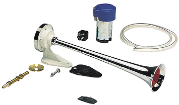 Allpa Kunststoffverchromtes Signalhorn Mit Kompressor, Einklang, L=390mm, 12v (108db(A)-326hz)