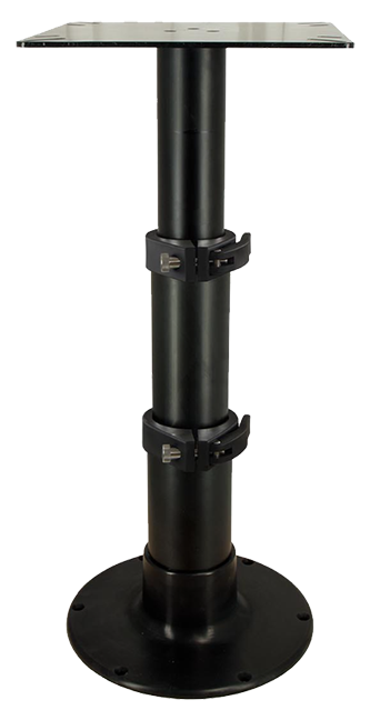 Allpa Aluminium Einstellbarer Tischbein "Tristar" Schwarz Mit 3-Stufen Gasdruckverstellung, H=335-714mm