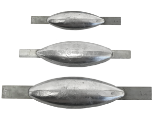 Allpa Aluminium Rumpfanode Mit Anschweißlaschen, 203x120x40x25mm (0,25kg)