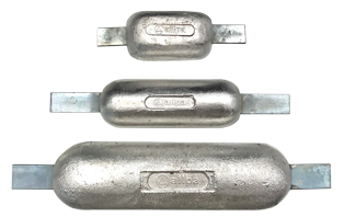 Allpa Aluminium Rumpfanode Mit Anschweißlaschen, 110x60x190x28mm (0,60kg)