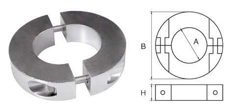 Allpa Aluminium Anode Für Ø20mm Welle, Ringförmig/Dünn