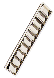 Allpa Niro Lüftungblech 'Louvre', 505x89x27mm (Einbaumaße), 528x112mm (Außenmaße)