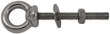 Allpa Schraube Mit Niro Auge, A=120mm, B=12mm, C=56mm, D=177mm