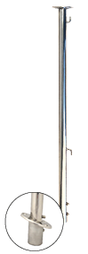 Allpa Niro Flaggenstock, L=600mm Ø25mm, Mit 2 Haken Mit Klicksystem
