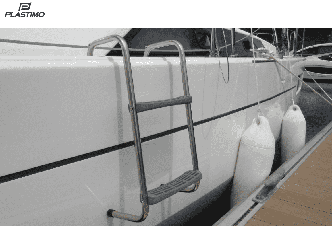 PLASTIMO Edelstahlleiter für Steg, 2 Stufen, verschiedene Höhen