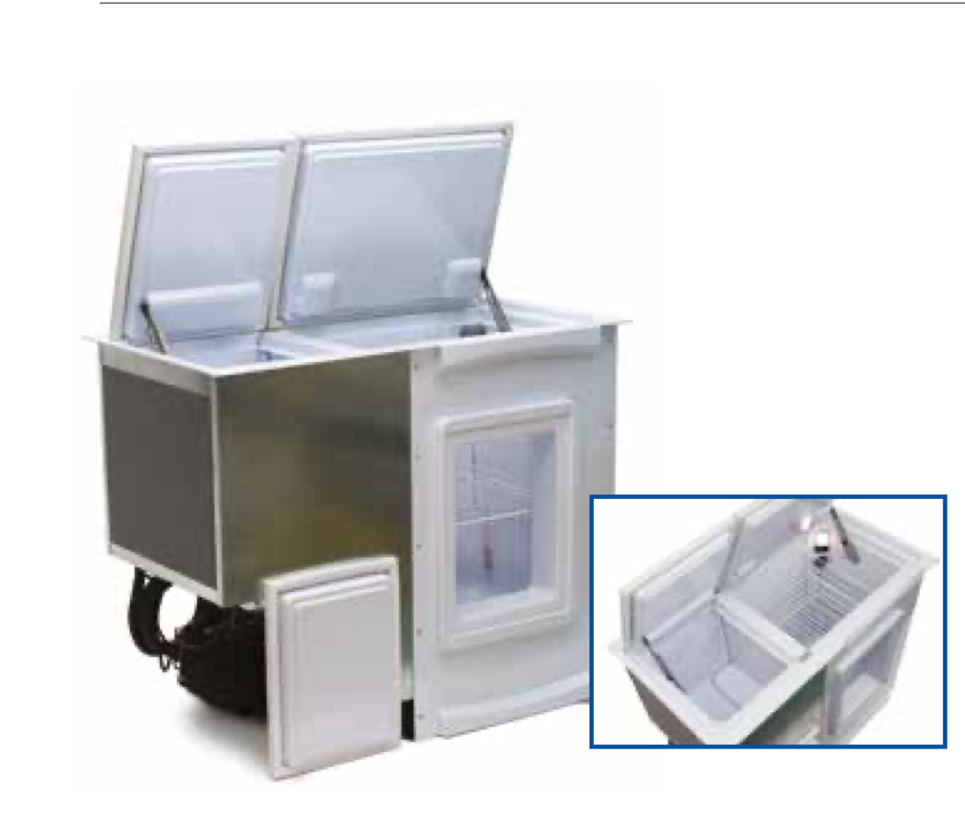 Isotherm Dual Einbaubox 172 Liter Einbaukühlschrank mit Einbaukühlbox 12/24/115/230V