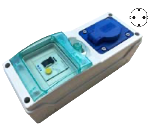 Kleinverteilergehäuse+FI-LS-Schalter+Steckdose