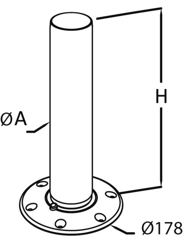 Osculati Alu-Tischbein, 685 mm