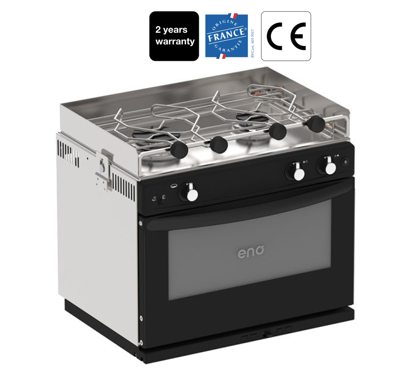 Eno GRAND LARGE Schwarz 2-flammiger Kocher mit Backofen