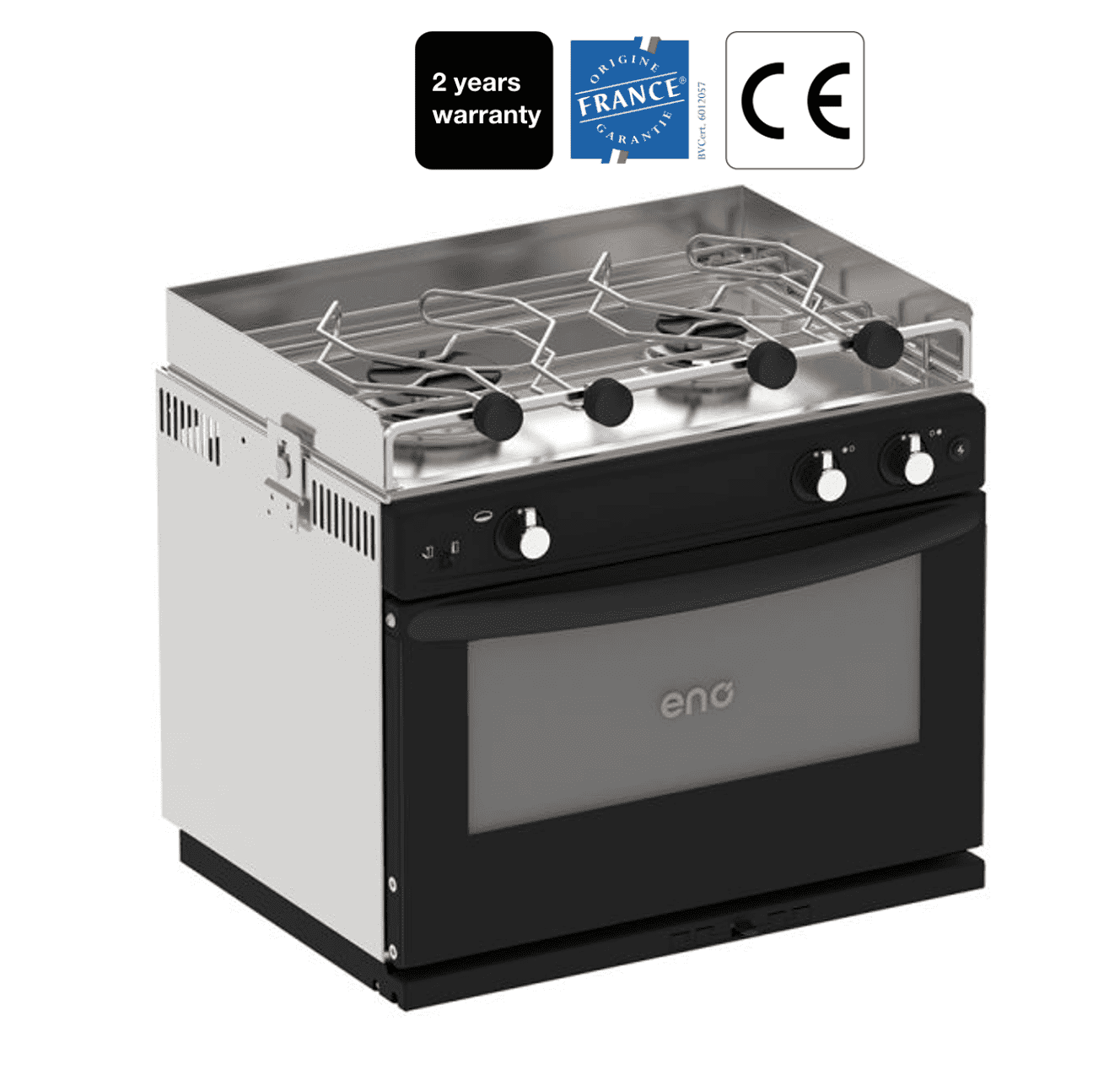 Eno GRAND LARGE Schwarz 2-flammiger Kocher mit Backofen