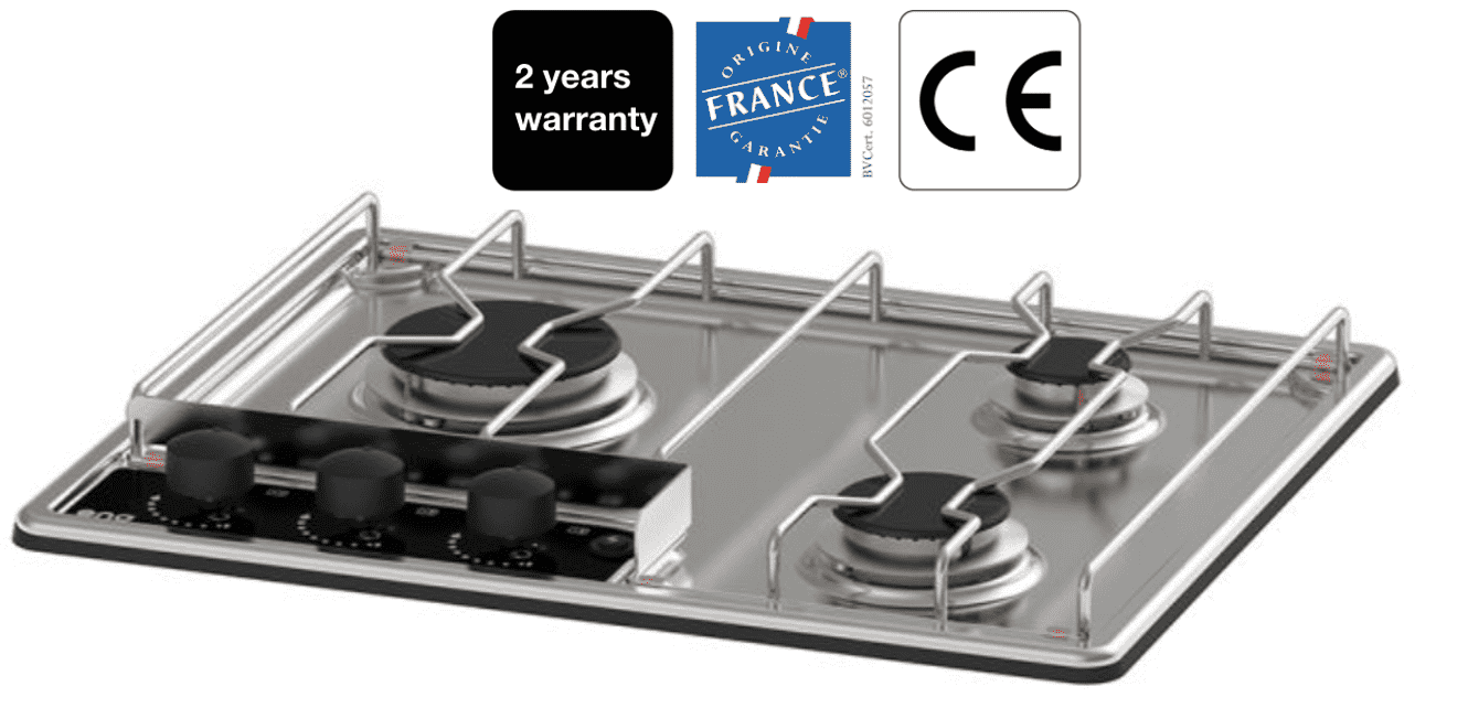 Eno Master 3-flammiger Edelstahl Einbaukocher mit E-Zündung