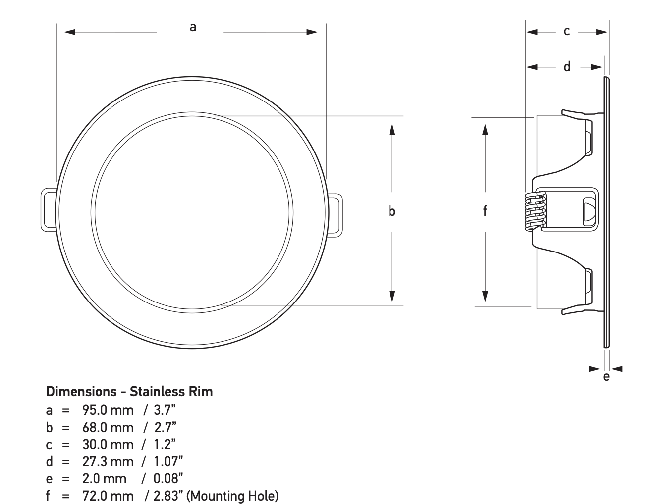 Hella EuroLED 95 LED Deckenlicht Federhalterung rund
