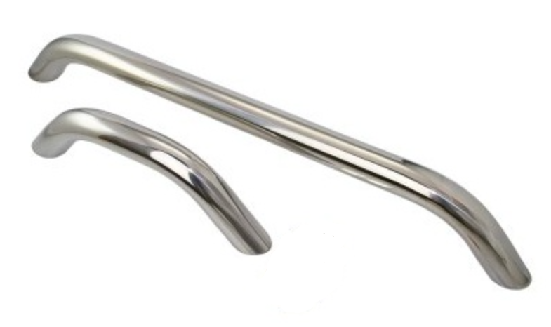 Handlauf aus Edelstahl A2 Ø 25 mm, von 229 bis 915 mm, optionale Grundplatte