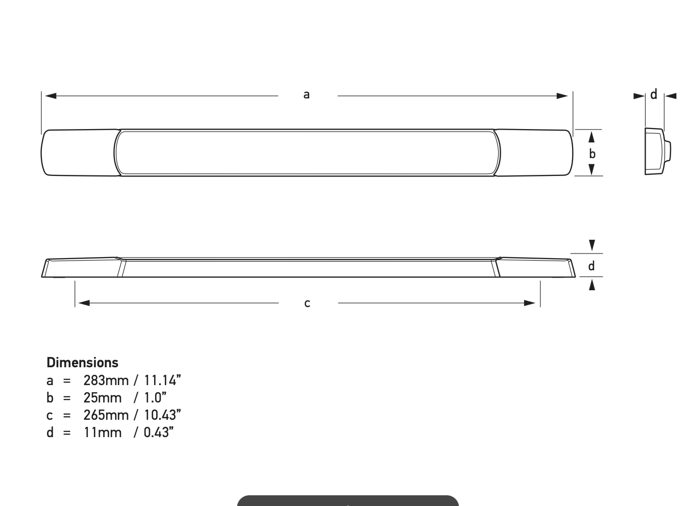 Hella LED Streifenleuchte ohne Schalter 24V