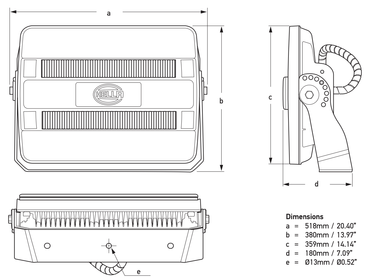 Hella HypaLUME LED Flutlicht 110 /230 V