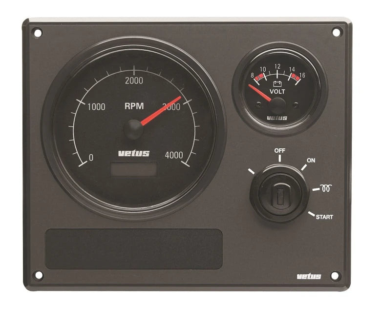 Vetus Instrumentenpanel MP22, schwarz, 12 Volt