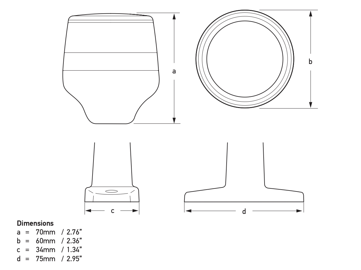 HELLA NaviLED 360 Compact Festmontierter Mast 2 sm Ankerlaterne