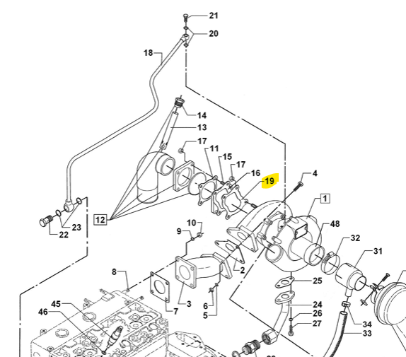 Bukh DV48 Dichtung für Zwischenflansch