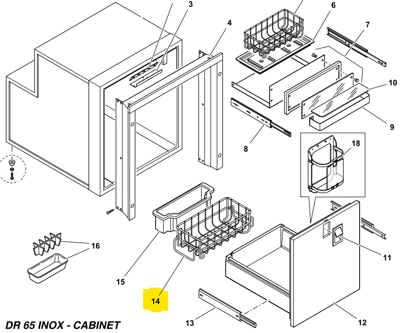 Isotherm Metallkorb für DR65