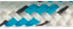 Allpa Allcord-18, Doppelt Geflochtene Schotleine, Ø8mm, Weiß Mit Blau/Schwarzem Kennfaden, 200m