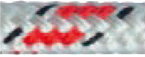 Allpa Allcord-18, Doppelt Geflochtene Schotleine, Ø12mm, Weiß Mit Rot/Schwarzem Kennfaden, 200m