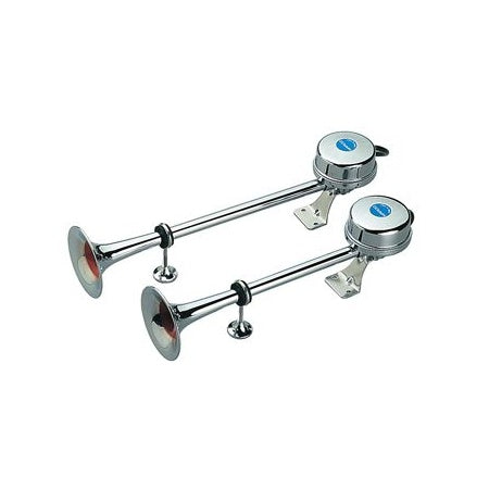 MARCO Signalhorn Edelstahl 12V 400mm 118dB einzeln/doppelt 370/320 hz