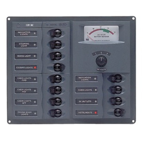 BEP Trennschalter-Panel DC 12V 12x 1-polig
