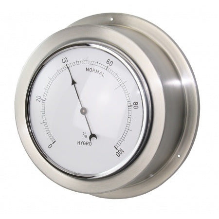 Barometer/ Hygrometer/ Thermometer Uhr Maritim Edelstahl Skala 95mm, 140x59mm