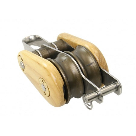 BARTON Doppelblock kugelgelagert Holz 30x12-45x14 mm 8-10 mm Auge Unterbügel