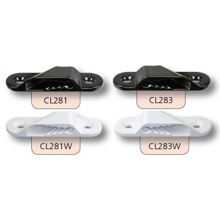 CLAMCLEAT Liekleinenklemme Steuerbord Nylon/Alu Seil 0-6 mm weiß/schwarz 10St.