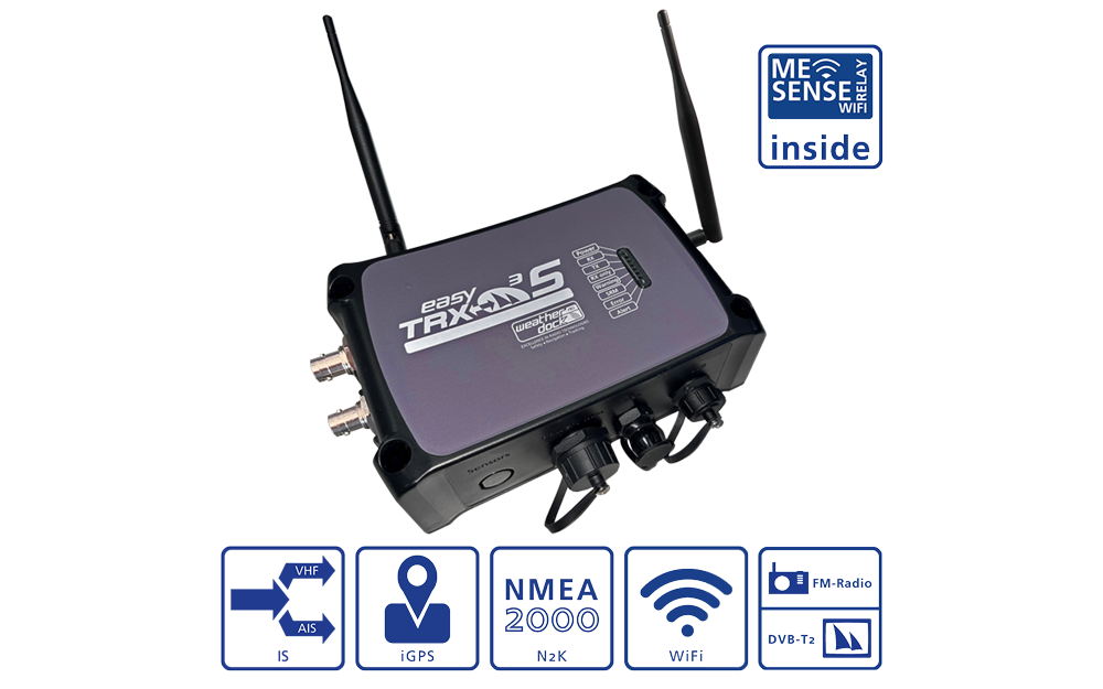 Weatherdock easyTRX3S AIS Sender & Empfänger mit ME SENSE + WiFi + DVB-T
