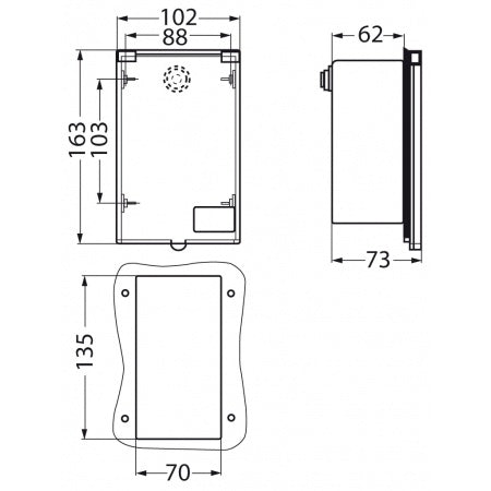 CEE Einbau-Wandstecker, ausschwenkbar 230V 3-polig