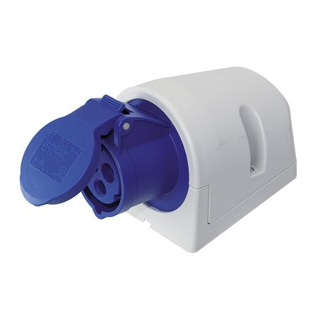 CEE Aufbau-Kupplung mit Klappe 230V 3-polig