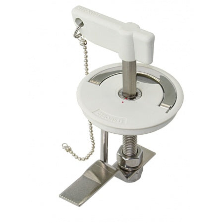 Bodenheber-Drehverschluss Nylon/GFK 75mm, mit 6-kant-Antrieb/Winschkurbel