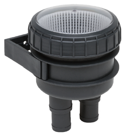 Allpa Kunststoff Kühlwasserfilter Ø32-38mm, Mit Wandhalterung & Klarsicht-Deckel 300l/Min