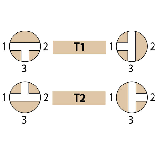Guidi 3-Wege-Kugelhahn 'T' - G 1/4''