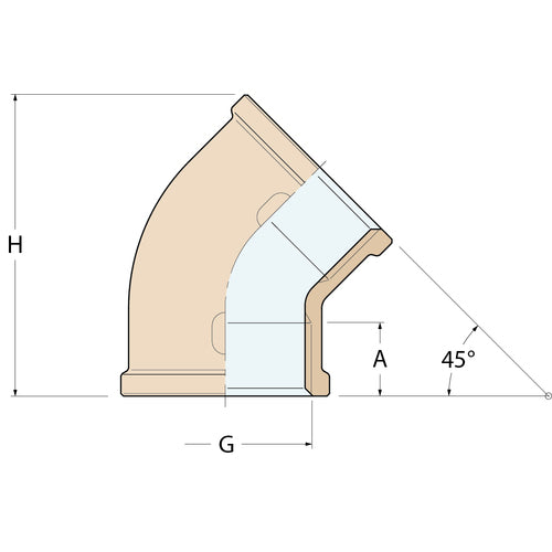 Guidi 45° Winkelstück FF - G 3''