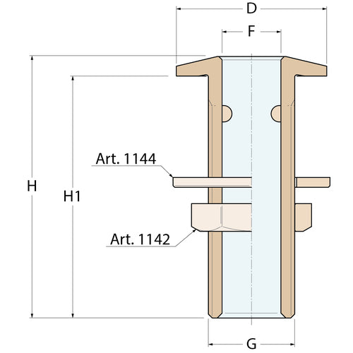 Guidi Borddurchlass 'Export' abgeschrägt - G 1''