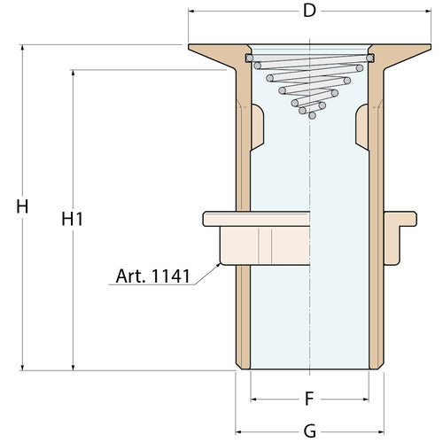 Guidi Borddurchlass „Export“ bündig - G 1''