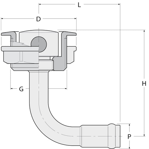 Guidi gebogene Schlauchentlüftung - G 35 x 16