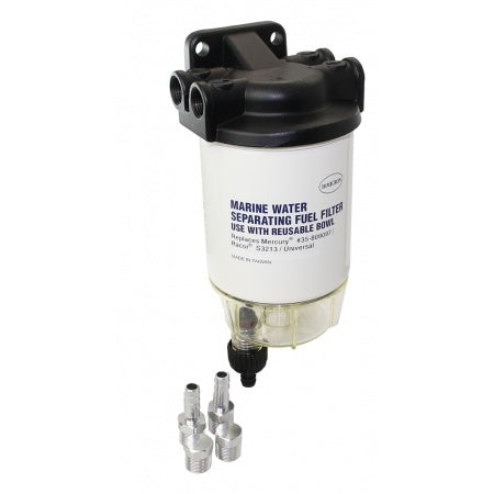 Benzinfilter / Wasserabscheider Aluminium, Anschlussgewinde 3/8" NPT, 10 Micron
