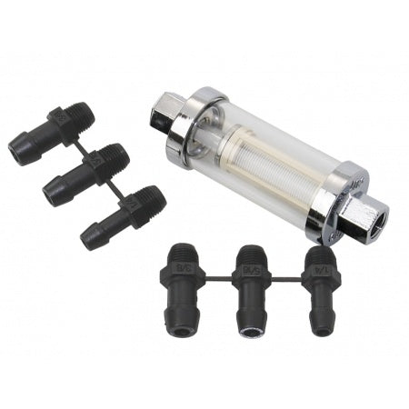 Klarsicht- Inline Treibstofffilter für 6, 8 oder 9,5 mm Schlauch