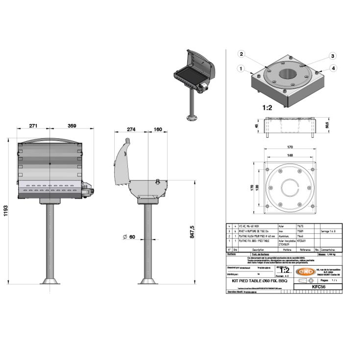 Eno Cook´n Boat Tischbeinhalterung