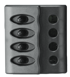 Allpa Kunststoff Schalttafel, 12v, 4-Schalter, Keine Sicherungen Mit Led-Indikator, Inkl. Labelsatz