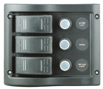 Allpa Kunststoff Schalttafel, 12v, 3-Schalter & Led-Indikator, Automatischen Sicherungen (5a, 10a, 15a)